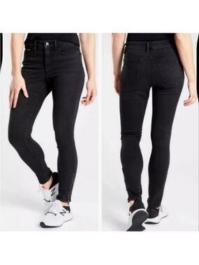 Athleta Black Sculptek Ultra Skinny High Rise Moro Zipper Denim Jeans Size 6